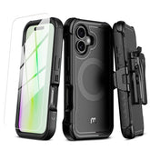 MyBat Pro Maverick Series MagSafe Case w/ Holster and Tempered Glass for Apple iPhone 17 - GreyMyBat Pro